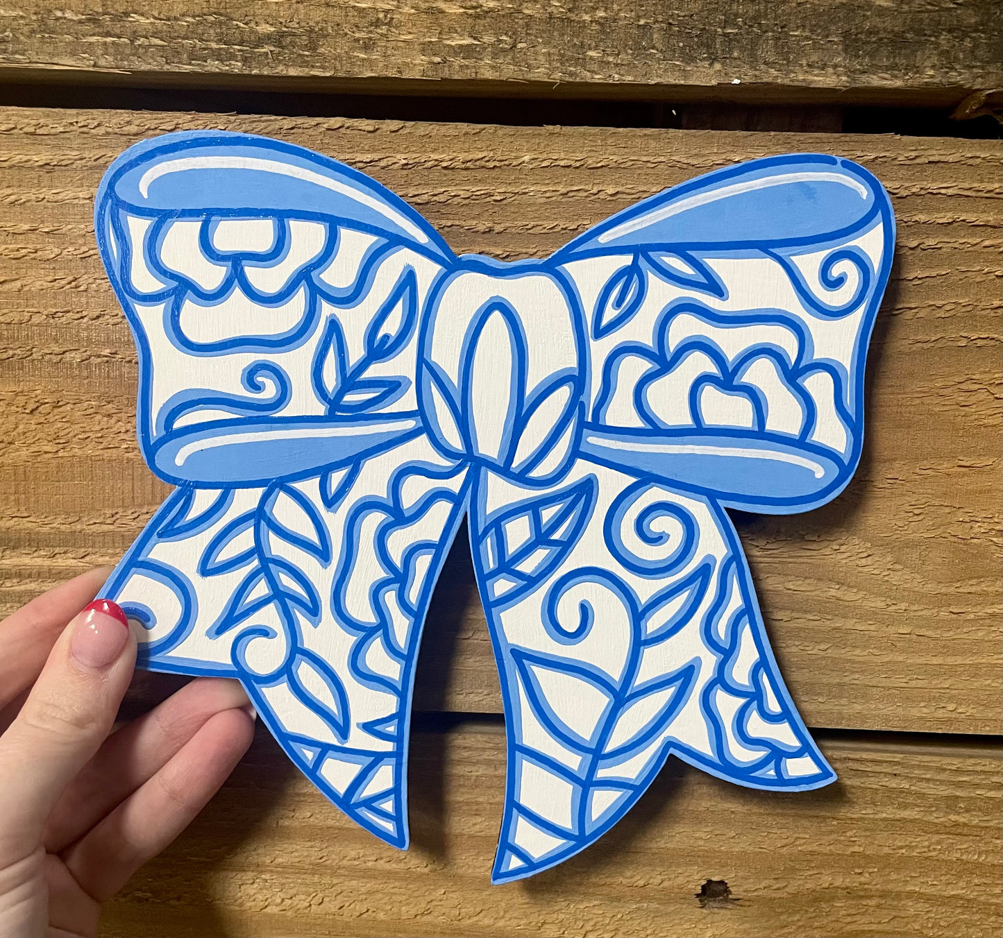 Blue Chinoiserie Bow Interchangeable Attachment