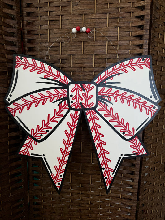 Baseball Bow Door Hanger