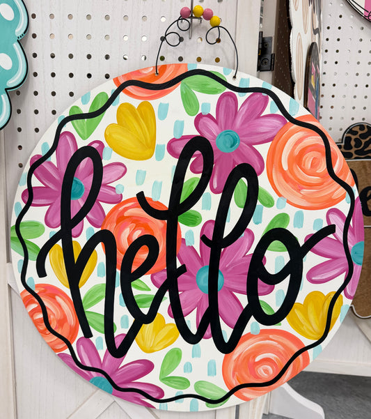 Everyday Bright Floral Hello Door Hanger