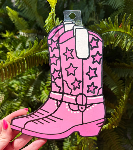 Pink Star Cowgirl Boots Interchangeable Attachment